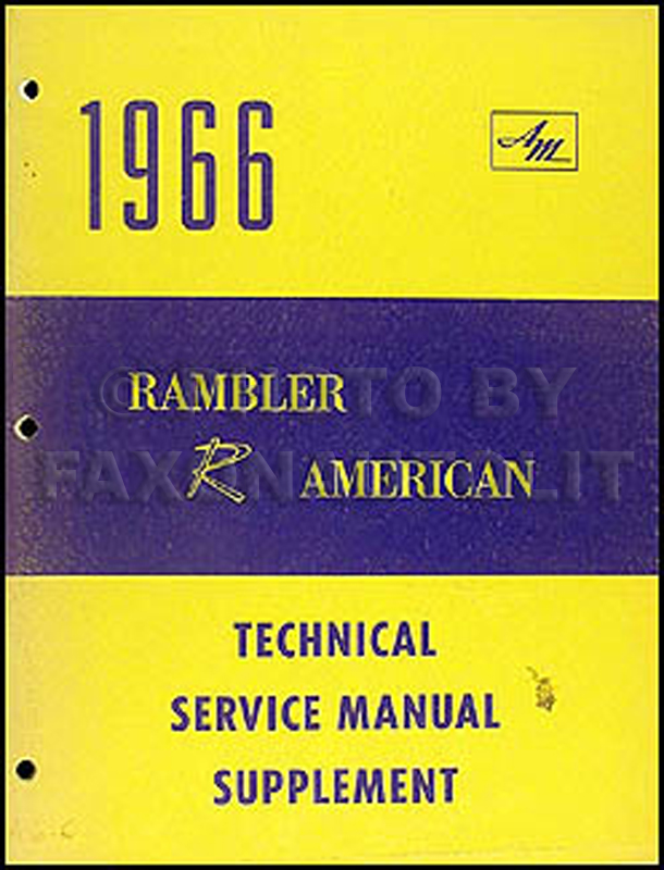 1966 AMC Rambler American 290 V8 Engine Shop Manual Original 