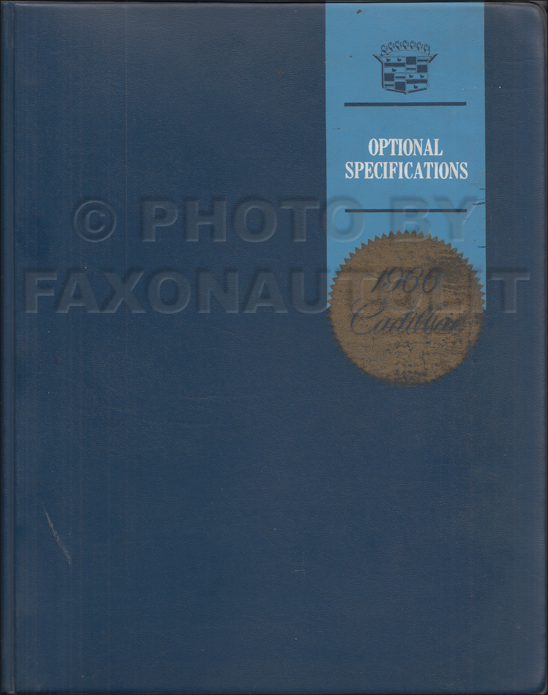 1966 Cadillac Optional Specifications Book Original