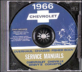 1966 Chevy Car CD-ROM Shop, Overhaul and Body Manuals