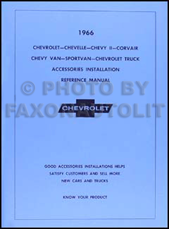 1966 Chevy Accessory Installation Manual Reprint - car, van, and truck