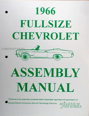 1966 Chevy Looseleaf Assembly Manual Impala Biscayne Bel Air Caprice