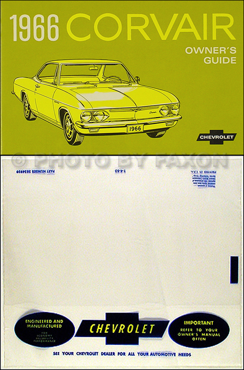 1966 Chevrolet Corvair Owner's Manual Package Reprint