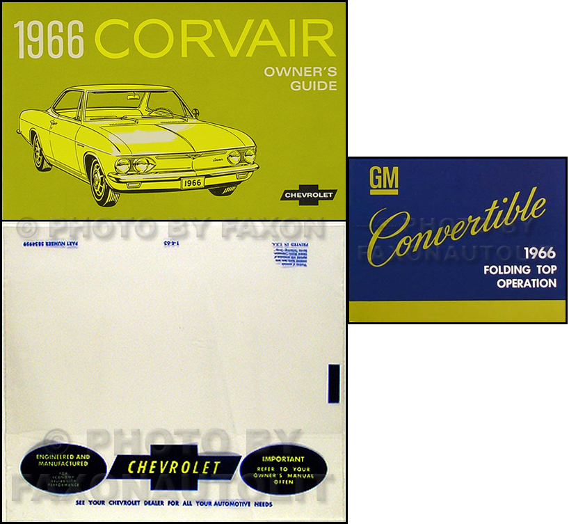 1966 Chevrolet Corvair Corsa and Monza Convertible Owner's Manual Set