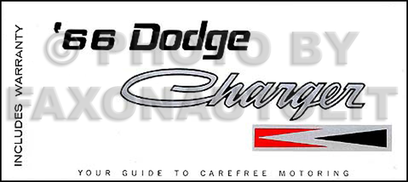 1966 Dodge Charger Reprint Owner's Manual 