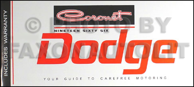 1966 Dodge Coronet Owner's Manual Reprint
