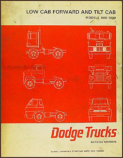 1966 Dodge Tilt Cab Truck Shop Manual Original 500-1000 