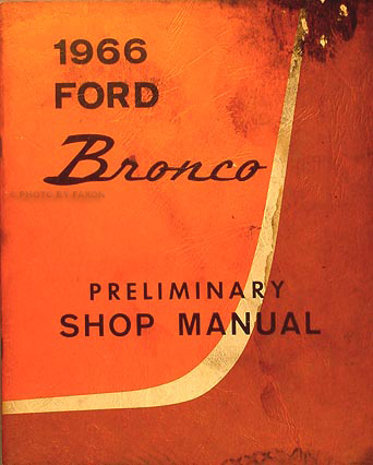 1966 Ford Bronco Repair Shop Manual Original Supplement