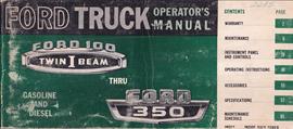1966 Ford F100-F350 Pickup Truck Owner's Manual Original