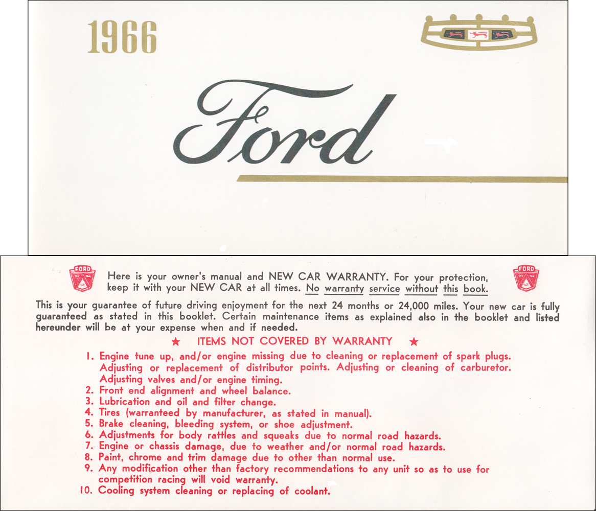 1966 Ford Galaxie and LTD Owner's Manual Reprint