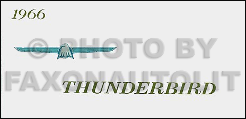 1966 Ford Thunderbird Reprint Owner's Manual