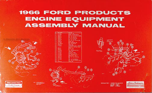 1966 Ford Lincoln Mercury Engine Equipment Assembly Manual Reprint