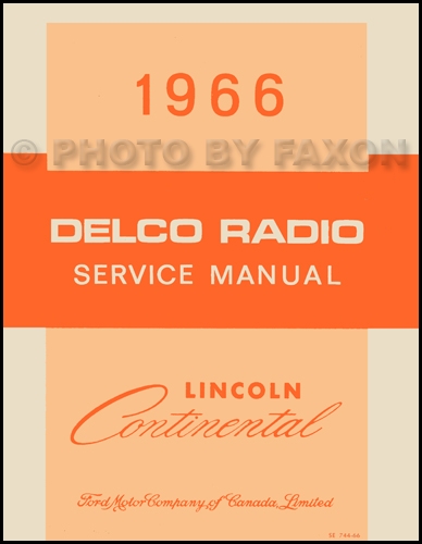 1966 Lincoln Continental Delco Radio Manual Original Canadian