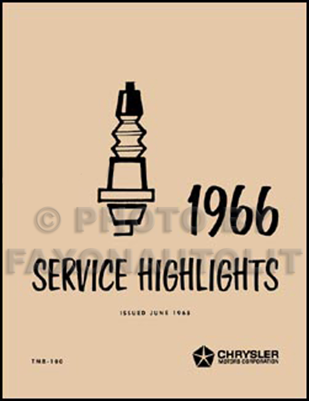 1966 Mopar Service Highlights Manual Reprint