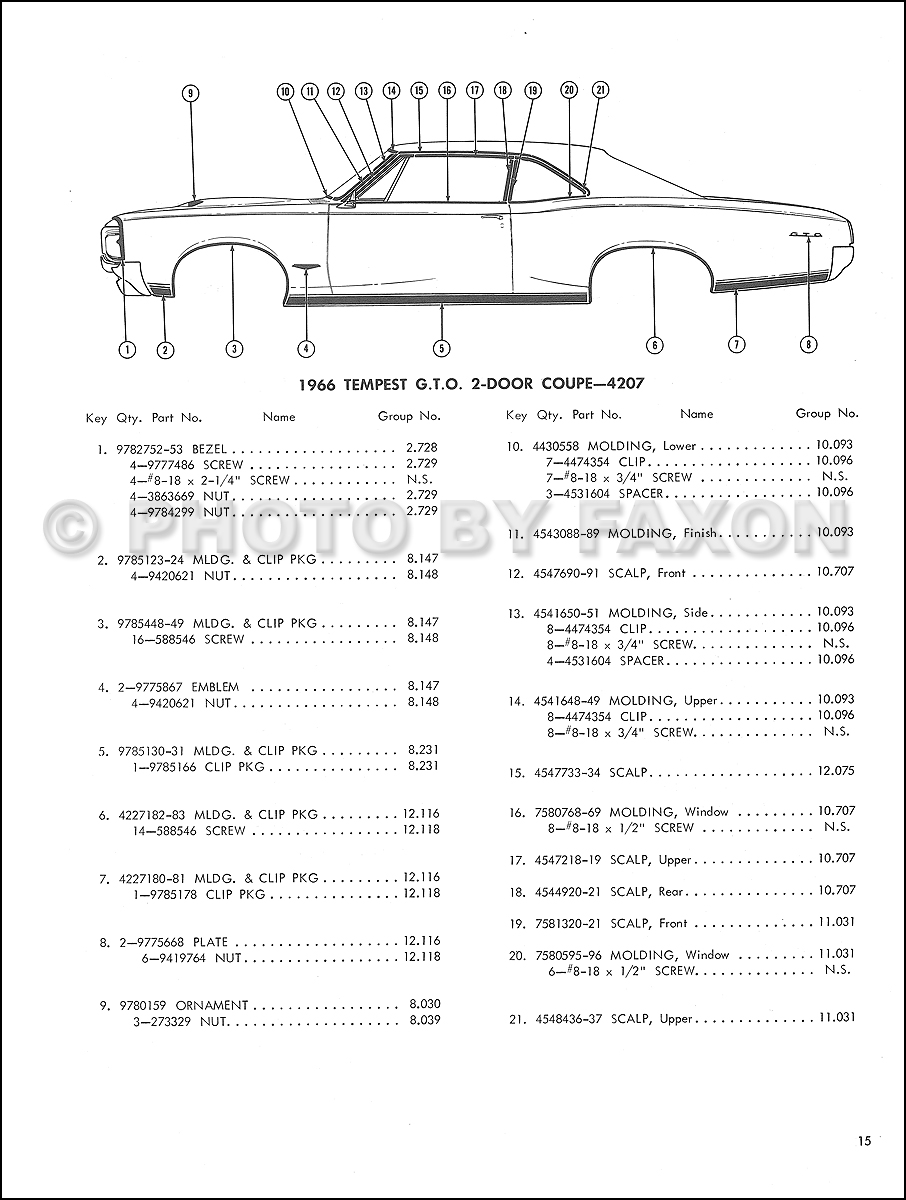 1963 Pontiac Chrome Tim Molding Catalog Bonneville Catalina Grand Prix Tempest 