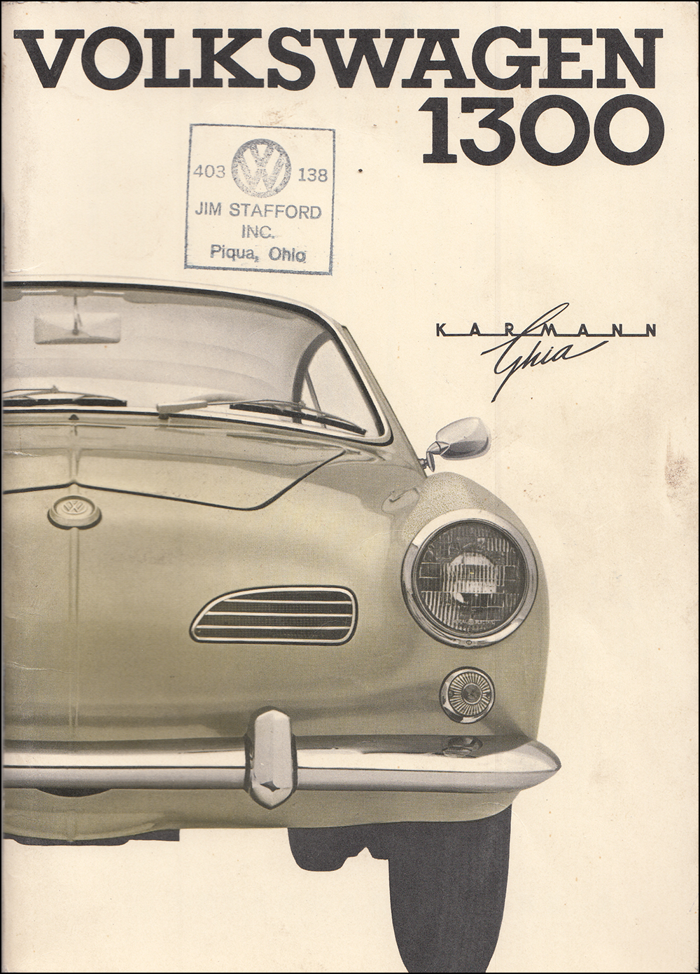 1966 Volkswagen Karmann Ghia Owner's Manual Original VW