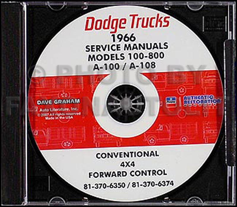 1966 Dodge Truck & 1966-1967 Van CD-ROM Shop Manual