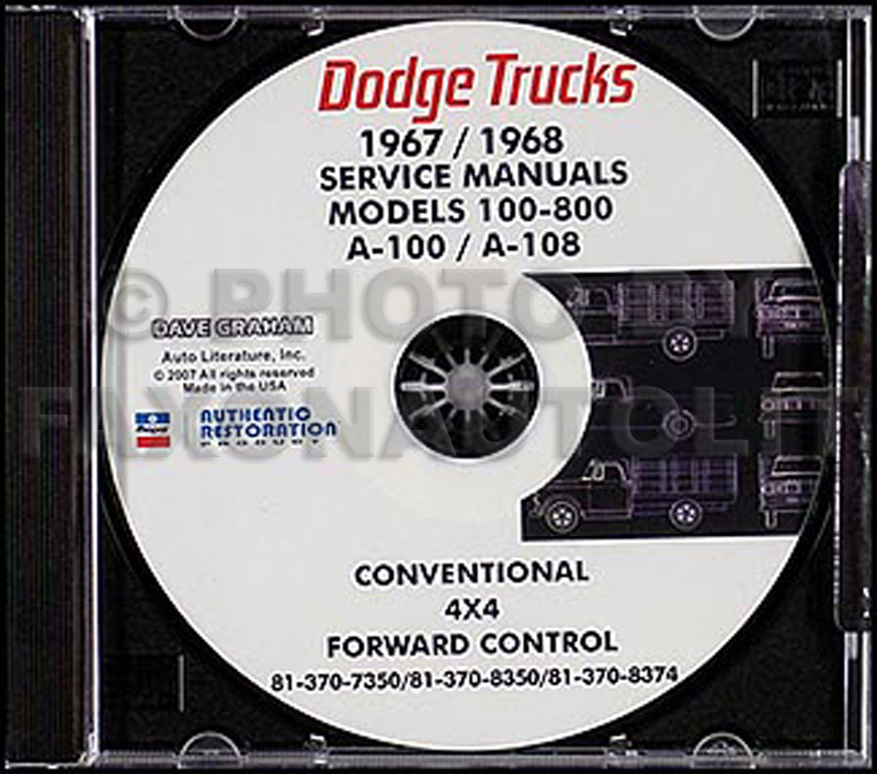 1967-1968 Dodge Truck CD-ROM Shop Manual