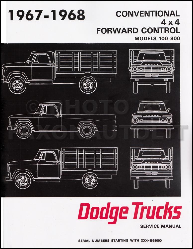 1967 Dodge 100-800 Pickup Truck Repair Manual Original 