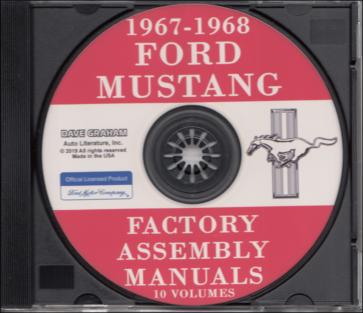 1967-1968 Ford Mustang Factory Assembly Manuals Set of 10 on CD-ROM