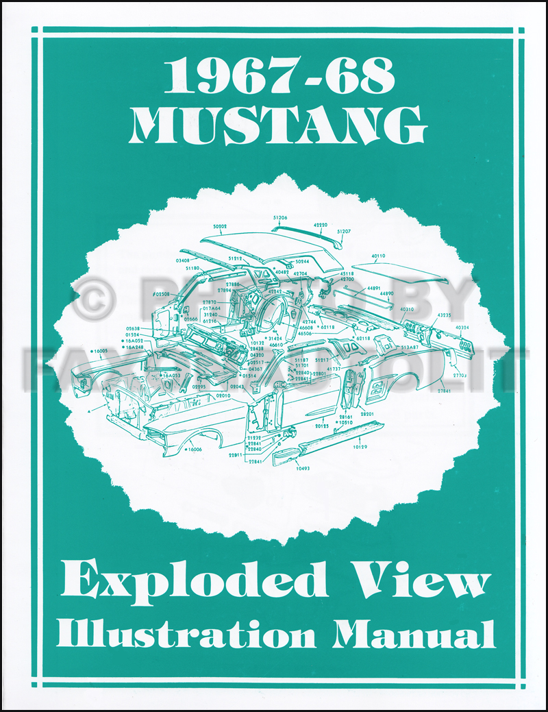 1967-1968 Ford Mustang Parts Illustration Manual Reprint Exploded View