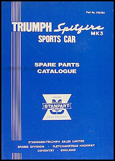 1967-1970 Triumph Spitfire Mark 3 Parts Book Reprint