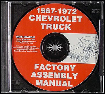 CD-ROM 1967-1972 Chevrolet Truck GMC Assembly Manual Pickup Suburban Blazer Jimmy