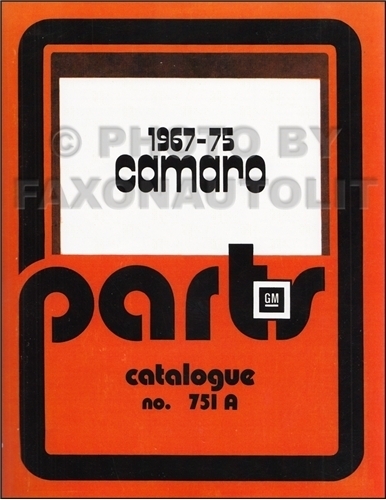 1967-1975 Chevrolet Camaro Parts Catalog Reprint Canadian
