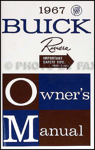 1967 Buick Riviera Owners Manual Reprint