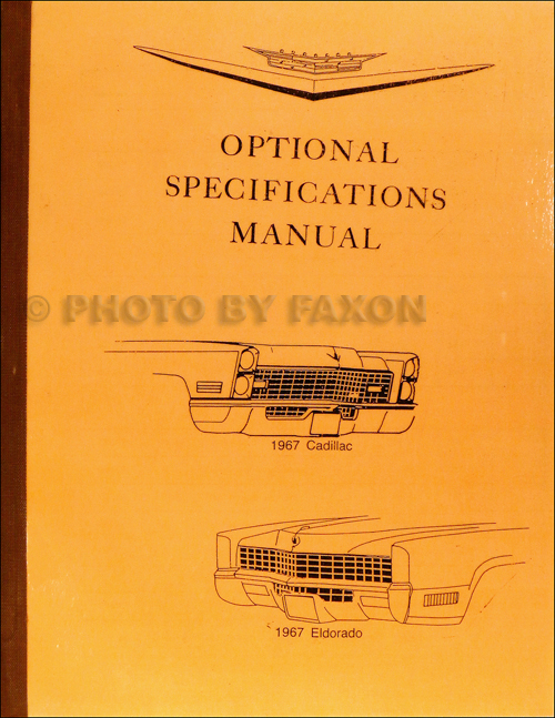 1967 Cadillac Optional Specifications Book Reprint