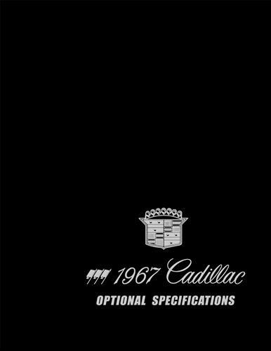 1967 Cadillac Optional Specifications Book Reprint