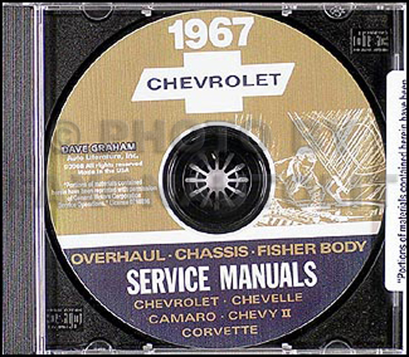 1967 Chevy CD-ROM Repair Shop Manual, Body and Overhaul Manuals