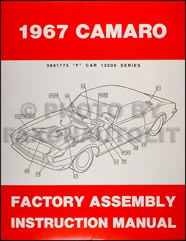 1967 Camaro Factory Assembly Manual Reprint including RS SS Z28