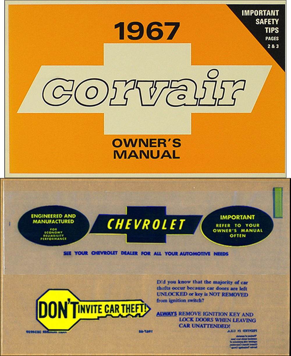1967 Chevrolet Corvair & Monza Owner's Manual Package Reprint