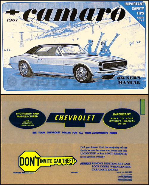 1967 Camaro & Z-28, Z28, RS, SS Owner's Manual Package Reprint