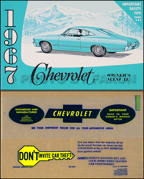 1967 Chevy Owner Manual Package Rep Impala SS Caprice Bel Air Biscayne
