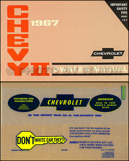 1967 Chevy II & Nova Reprint Owner's Manual Package