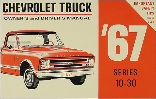 1967 Chevrolet Truck Owner's Manual Reprint Pickup Suburban P-Chassis