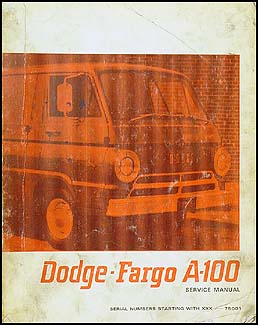 1967 Dodge & Fargo A-100 Van Repair Manual Canada Original 