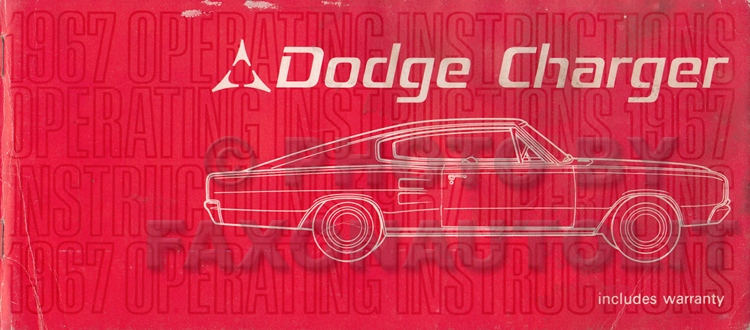 1967 Dodge Charger Owner's Manual Original