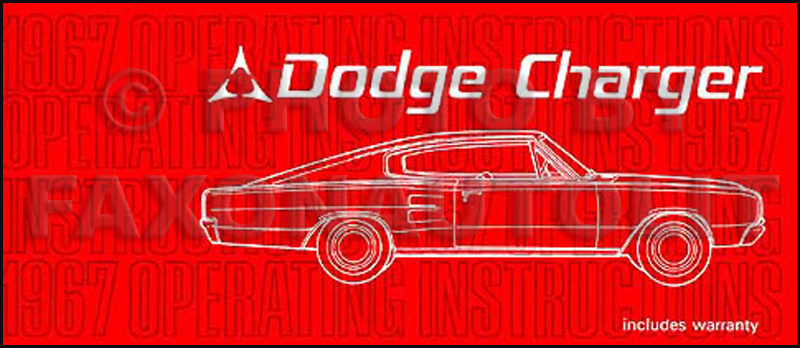1967 Dodge Charger Reprint Owner's Manual