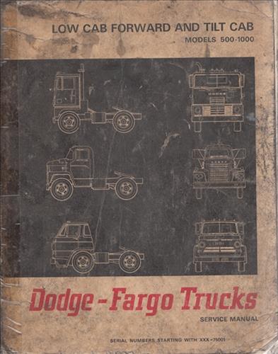 1967 Dodge Tilt Cab Truck Shop Manual Original 500-1000 