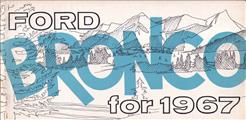 1967 Ford Bronco Owner's Manual Original