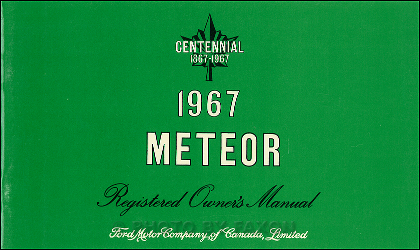 1967 Meteor Owner's Manual Original Canadian Rideau Montcalm Montego