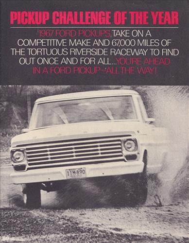 1967 Ford F-100 Pickup Challenge at Riverside Raceway Original Sales Brochure