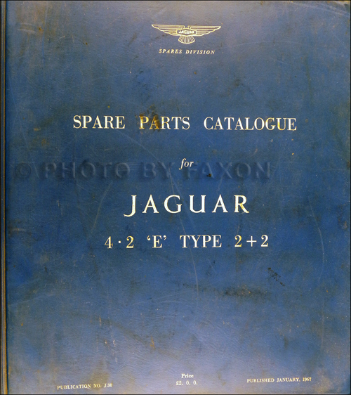 1967 Jaguar XKE 2+2 Parts Book Original