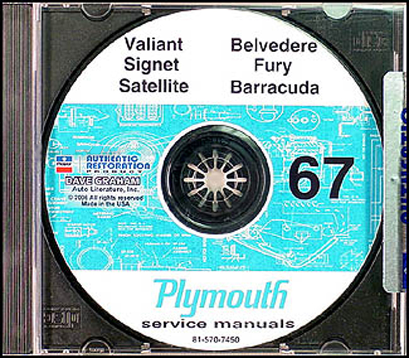 1967 Plymouth CD Shop Manual Belvedere, Satellite, Fury, Valiant 