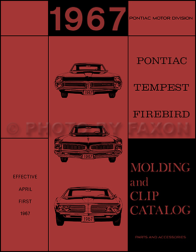 1967 Pontiac Body Molding and Clips Parts Catalog Reprint