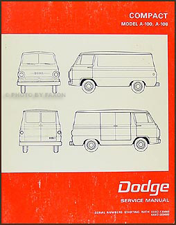 1968-1970 Dodge A-100 & A-108 Van Repair Manual Original 