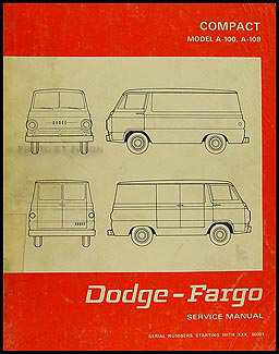 1968-1970 Dodge/Fargo Candian Van Repair Shop Manual Original A-100 A-108 