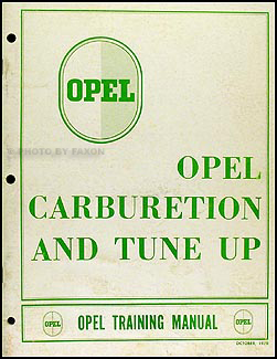 1968-1970 Opel Carburetor Training Manual Original
